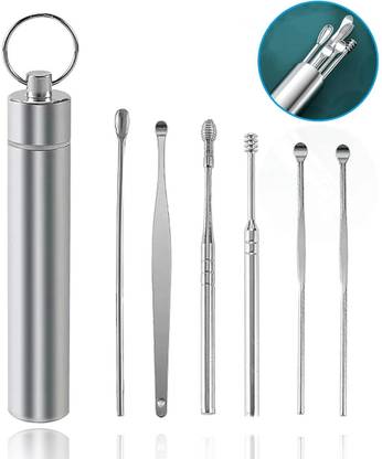 BRAND VILLA 6-in-1 Reusable Ear Cleaning Kit – Ear Wax Removal Tool Set with 360°