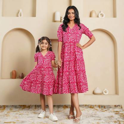 Nitesh Textile Printed Mother & Daughter Dress Twinning Set