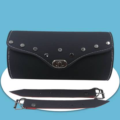 SPIRETON ROYAL BLACK RE ALL MODEL'S CENTRAL LOCK SADDLE BAG MADE IN INDIA Saddle Bag Black Leather Motorbike Saddlebag