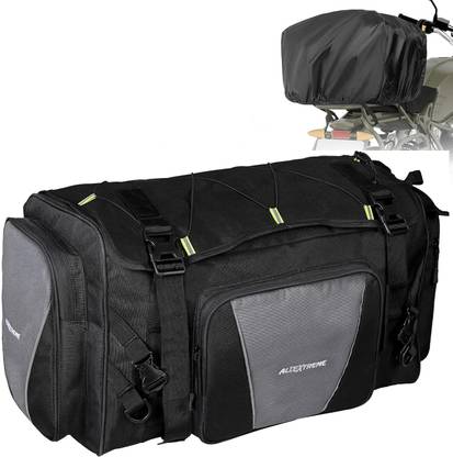 ALLEXTREME Tail Bag Lightweight Multi-Pocket Storage with Zippers & Removable Strap Travel Luggage Box Black Polyester Motorbike Saddlebag