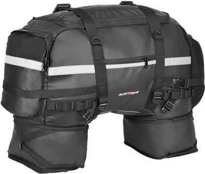 ALLEXTREME Tail Bag Universal Rear Carrier Polyester Saddle Bags for All Sports Luggage Box Black Polyester Motorbike Saddlebag