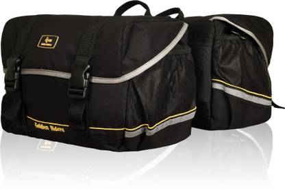 Golden Riders MINI48 V.2 (48 Liters). Double-side Black, Orange Fabric Motorbike Saddlebag