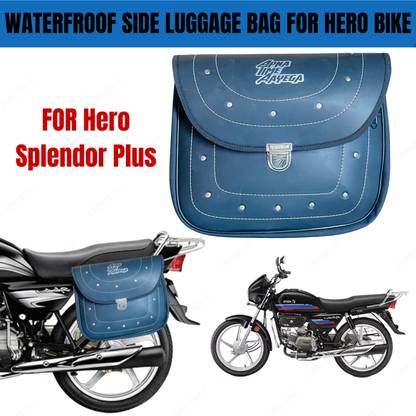 SRPHERE SIDE LUGGAGE BAG FOR HERO BIKE Saddle Bag Black Leatherette Motorbike Saddlebag