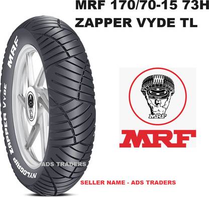 MRF 170/70-15 73H TL ZAPPER VYDE 170/70-15 73H Rear Two Wheeler Tyre