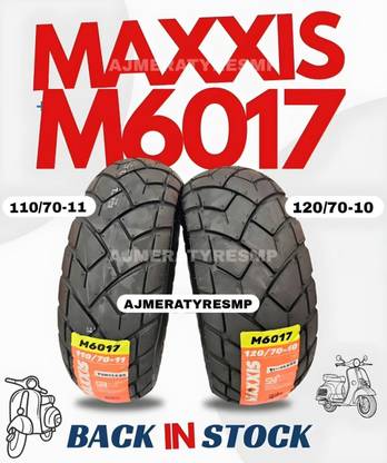 Maxxis M6017-TL 110/70-11 & 120/70-10 Front & Rear Two Wheeler Tyre