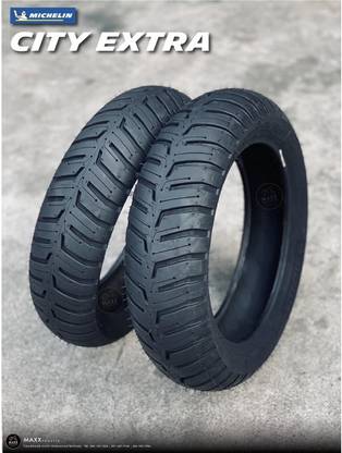 MICHELIN 90/90-12 & 90/100-10 CITY EXTRA COMBO PACK 2 TYRES ( FRONT & REAR ) CITY EXTRA Front & Rear Two Wheeler Tyre