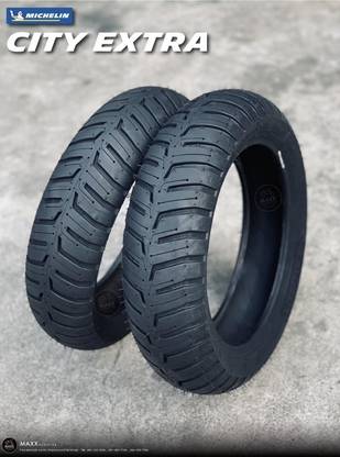 MICHELIN 90/100-10 & 90/100-10 CITY EXTRA COMBO PACK 2 TYRE ( FRONT & REAR ) CITY EXTRA Front & Rear Two Wheeler Tyre