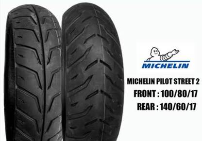 MICHELIN 100/80-R17 & 140/60-R17 PILOT STREET 2 (COMBO) PILOT STREET 2 COMBO Front & Rear Two Wheeler Tyre