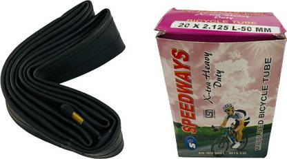 SPEEDWAYS Cycle Tube 20 X 2.125 Schrader Valve 20T Bicycle Tube Moulded Long Valve 50MM Schrader Moulded Tube For 20 X 2.125