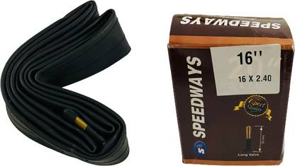 SPEEDWAYS Cycle Tube 16 X 2.40 Schrader Valve 16T Bicycle Tube Long Valve 50MM Schrader Moulded Tube For 16 X 2.35, 16 X 2.40