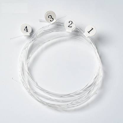 TechBlaze 4 Nylon Ukulele Strings Set Replacement Ukulele Strings True Tone for Soprano, Concert, Tenor, 1-A,2-E,3-C,4-G – White Concert Ukelele Strings