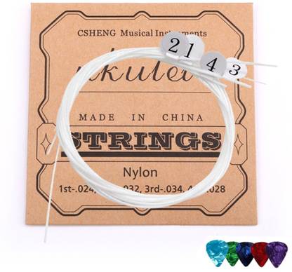 Mocking Bird Set Of Nylon Ukulele String Replacement String with 5 Picks For Concert Ukulele Concert Ukelele Strings