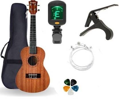 PENNYCREEK 24" Ukulele With Bag Tuner Capo & String Set Ukulele For Beginners Adults Kids Concert Ukulele