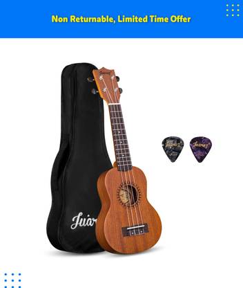 Juarez JRZ21UK 21 Soprano Ukulele Kit, Rosewood, Matte Finish, with Bag & Picks, Natural