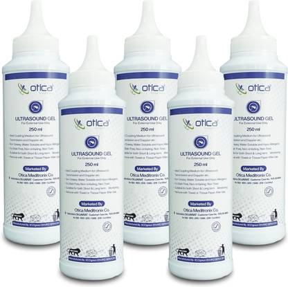 OTICA Ultrasound Gel Blue Gel for USG ECG EEG Sonography & Physio 250ml Pack of 5 Ultrasound Machine