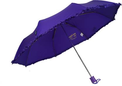 Mohendra Dutt & Sons 3 Fold ladies umbrella with matching frills 23" radius Umbrella