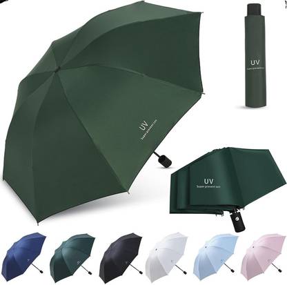 RIBS UV Protection Coated 3Fold Umbrella,Auto Open Travel for Men@Women Umbrella