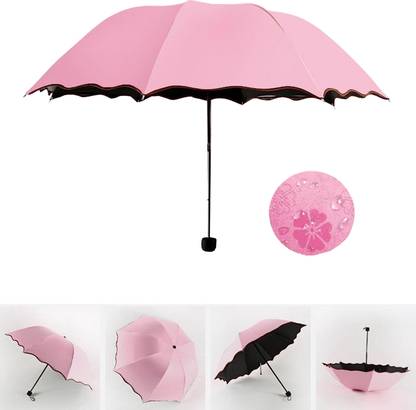 Muren Magic Floral Pattern Bloom Raindrops Mini Compact Foldable Umbrella
