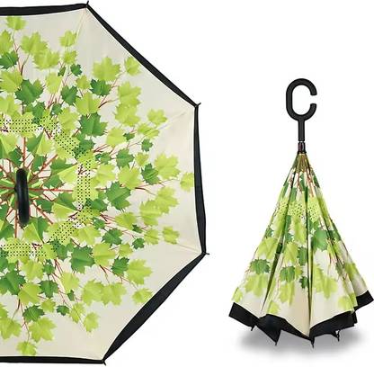 SALUANA Wind Proof C Shape Folding Sun Rain UV Protection Umbrella