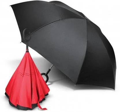 SALUANA Double Layer Automatic Inverted Reversible No Drip Umbrella with C Shape Handle Umbrella