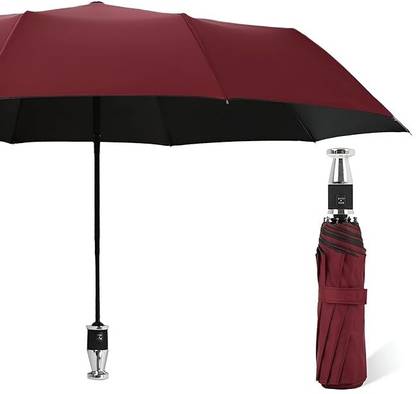 Star Work AUTO OPEN & CLOSE ROUND HANDLE UMBRELLA (RED PACK OF 1) Umbrella