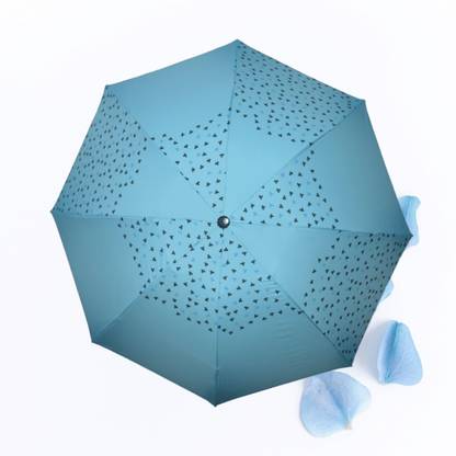 KEKEMI 3 Fold Manual Print Sun & Rain Umbrella