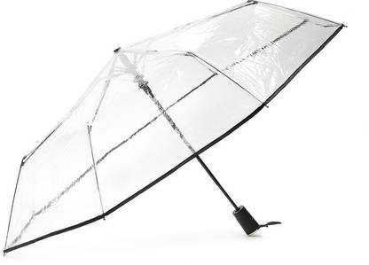INFISPACE Fancy Clear Umbrella: Triple Fold Transparent Umbrella for Unisex Umbrella