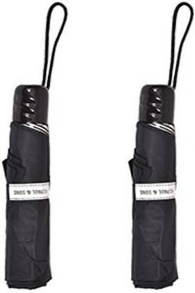 K.C. PAUL & SONS 3 Fold Black Umbrella