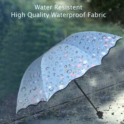 Wild Valley 3 Fold Designer Cut Canopy Umbrella With Inner Coating For UV Rays Protection Umbrella