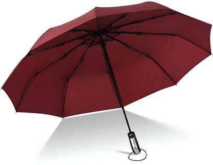 Star Work AUTO OPEN & CLOSE ROUND HANDLE UMBRELLA (RED PACK OF 1) Umbrella