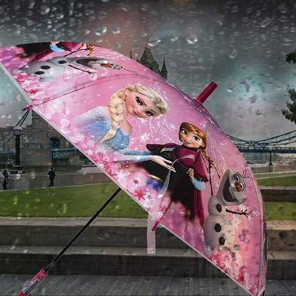 GREEN BIRD Cartoon Print Kids Umbrella with Easy Grip and Safe Edges Umbrella