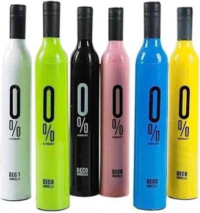 deeparti enterprises Bottle Umbrella, Manual Folding, Rain & UV Protction (Assorted color)-Pack of 1 Umbrella