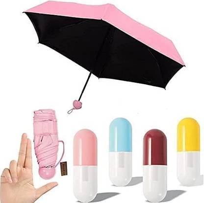 lazy being Foldable Mini Cute & Small Capsule Design Umbrella WithCapsule Case Random Color Umbrella