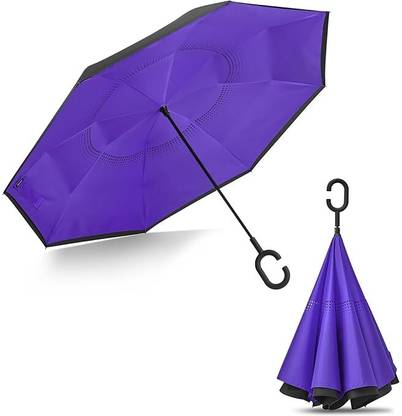 NEELMADHAV Reverse Inverted Windproof Umbrella - Upside Down Umbrellas with C-Shaped Handle Umbrella