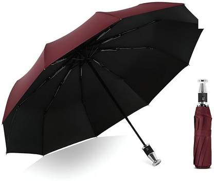 Star Work AUTO OPEN & CLOSE ROUND HANDLE UMBRELLA (BROWN PACK OF 1) Umbrella