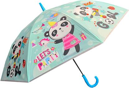 अडोराज़ोन Kid's 3D Unique Design Cartoon Panda Printed 2 Fold Automatic Umbrella छाता