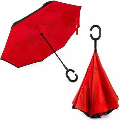 KAVYA ENTERPRISE Double Layer Inverted Reversible No Drip Umbrella with C Shape Handle Umbrella