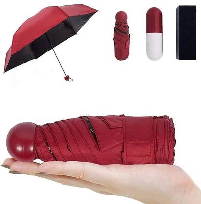 Mukhi Ultra Lights and Small Mini Umbrella with Cute Capsule Case, 5 Folding Compact Umbrella