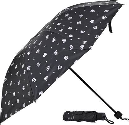 Flipkart SmartBuy 3 Fold Printed Rain Sun & UV Rays Protective Black Coated Manual Open Umbrella