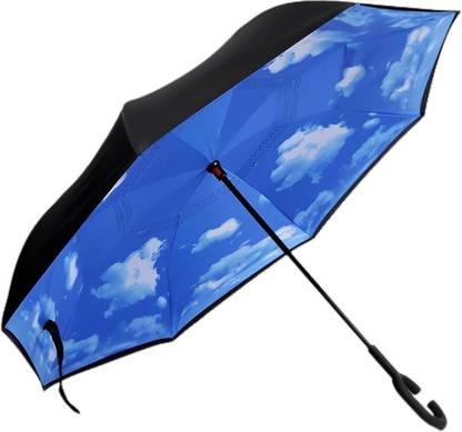 UK Enterprise Inverted Reverse Umbrella with C-shape Handle Windproof for Rain and sun Umbrella