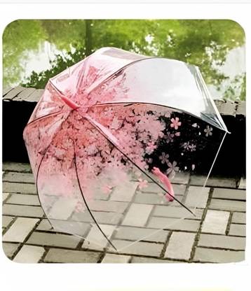 ItsYourChoic 100% Transperant Pink Flower Design Umbrella Premium Look Umbrella