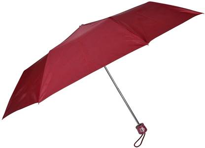 DIKANSHA Foldable Umbrella for Rain & Sun UV Protection 3 Fold Adjustable Umbrella Red Umbrella