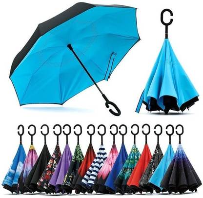 G N ENT Reversible C-Shape Self Standing Umbrella (Multicolor) Umbrella