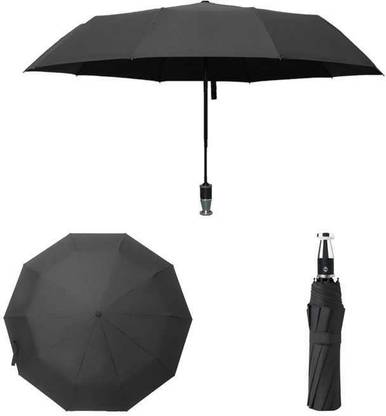 CRAZYABBS 2 fold Auto Open Rolls Royce Umbrella Silver Metal Handle Umbrella Umbrella