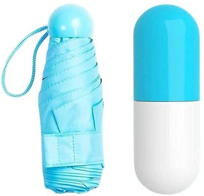 ZEE UNIQUE Designer Ultra Mini UV Coated 4-Fold Travel Capsule Umbrella Umbrella