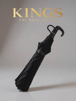Kings 2-Fold Black and Silver-Compact and Travel Friendly Umbrella