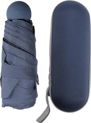 AlexVyan Mini Umbrella & Case (Manual Open) 6 Frame Use in Rain & Summer. UV Protection Umbrella
