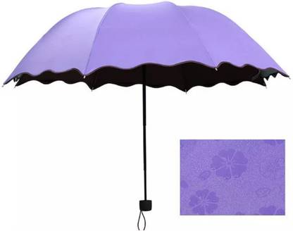 Unique Creations Magic Umbrella, Compact Umbrella of Blooming Flowers Design (1pc- Purple) Umbrella
