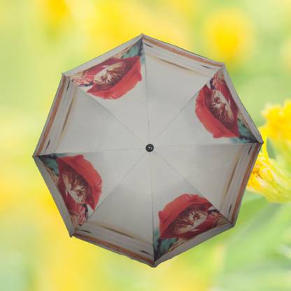 KEKEMI UMB034_04 3 Fold Manual Print Sun & Rain Umbrella