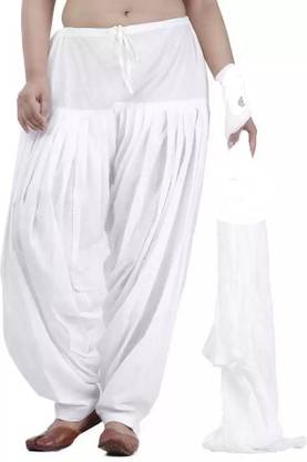 Chitrans White Polyester Blend Uniform Salwar